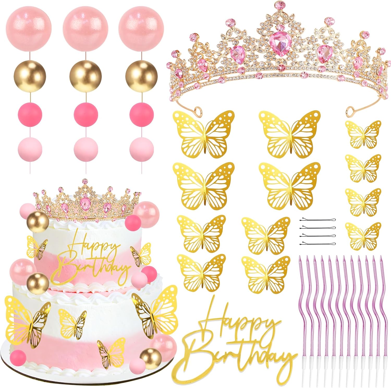 Candle. Queen - Crown Cake Topper, Corona Para Pastel