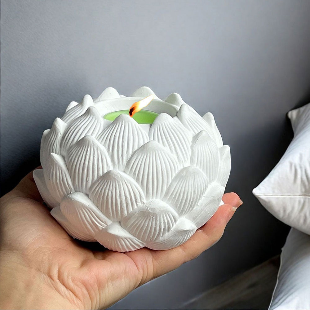 Candle Quotes - Lotus Candlestick Silicone Mold DIY Candle