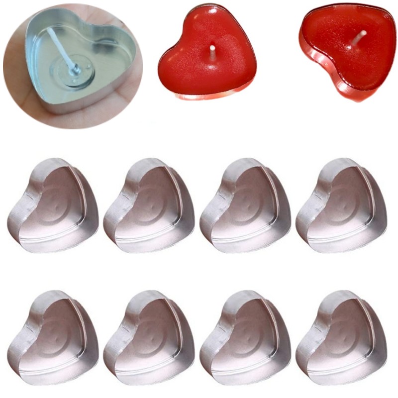 100 Sets Heart shaped Empty Al - Candle Supplies Storage review and price