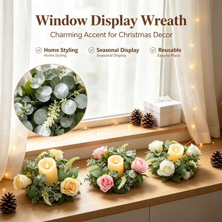 Artificial Rose Wreath Shaped  - Candle Quotes review and price